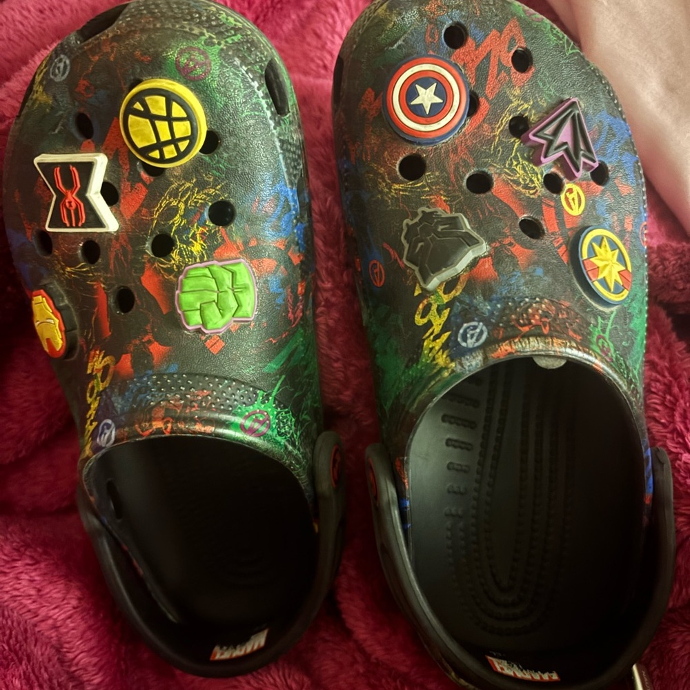 Marvel Kids Crocs - Black and Multicolor